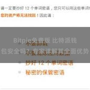 Bitpie免费版 比特派钱包安全吗？专家详解其全面优势