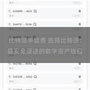 比特派手续费 选择比特派：最安全便捷的数字资产钱包